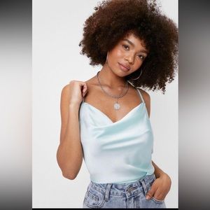 Nasty gal satin cowl neck cami size 4 NWT
